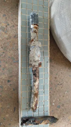 Damaged pipes section view 1