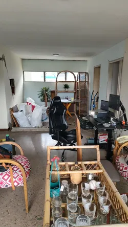 Current state of the living room during repairs