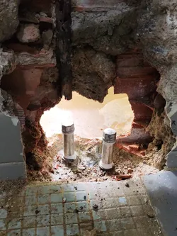 Pipes that were capped after isolation
