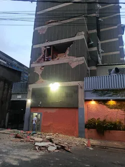 The building where I live, that night after the earthquake